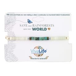 "Give Back" & "Save Our Rainforests" Stone Bracelet-(6pcs)