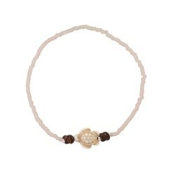 Howlite Turtle & Coco Seedbead Anklet-12pcs