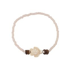 Howlite Turtle & Coco Seedbead Bracelet-12pcs