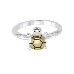 Two-Toned Mini Turtle Ring-12pcs