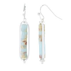 Heishi Cut Stone Drop Earrings-12pcs