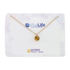 November~Yellow Topaz Birthstone 16" Necklace-12pcs