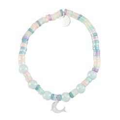 Pearlized Fimo Dolphin Charm Bracelet-12pcs