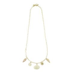 Wave, Sun, Shell Charm 18" Toggle Necklace-6pcs