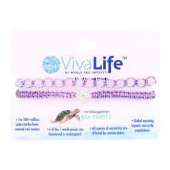 "Give Back" Frosted Glass Bead Turtle & Shiny Cord~Set of 2 Bracelets-12pcs