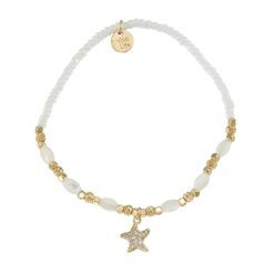 Crystal Starfish Seedbead Stretch Bracelet-12pcs
