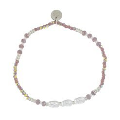 Triple Pearl/Metallic Colored Seedbead & Crystal Stretch Bracelet-12pcs