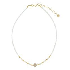 Crystal Clover Seedbead 15" Necklace-12pcs