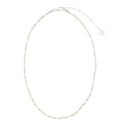 Silver & Gold Seedbead Pearl 15" Necklace-12pcs