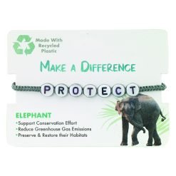 "PROTECT" Recyclable Elephant Bracelet-6pcs