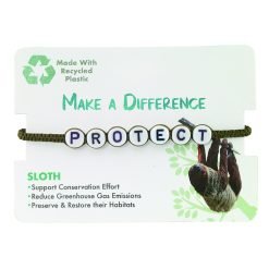 "PROTECT" Recyclable Sloth Bracelet-6pcs