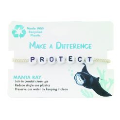 "PROTECT" Recyclable Manta Ray Bracelet-6pcs