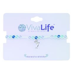 Dolphin Charm Frosted Bead Bracelet -12pcs