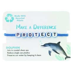 "PROTECT" Recyclable Dolphin Bracelet-6pcs