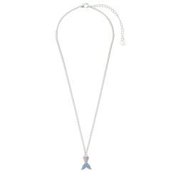 Enamel Mermaid Tail Stud 16" Necklace-12pcs