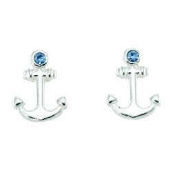Anchor Crystal Stud Earrings-12pcs