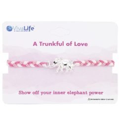 "A Trunkful" Elephant Braided Cord Bracelet-12pcs
