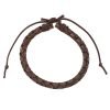 Brown Leather Braided Bracelet-6pcs