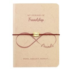 "My Journal" of Friendship with "Laugh" Cord Bracelet-6pcs