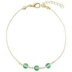 Frosted Glass Bead Anklet-6pcs