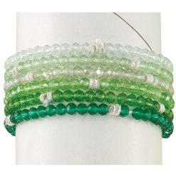 Crystal Glass Stretch Bracelets~GREENS-24pcs