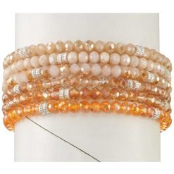 Crystal Glass Stretch Bracelets~ORANGES-24pcs