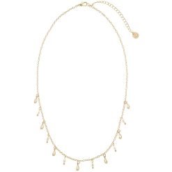 Teardrop Crystal & Freshwater Pearl 16" Necklace-6pcs