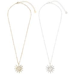 Sun Pendant 16" Necklace-12pcs