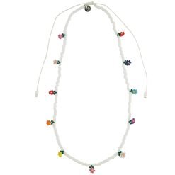 Multi Seedbead Flower Adjustable Necklace-12pcs