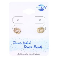 Interlocking Crystal Circle Stud Earrings-6pcs
