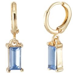 Crystal Rectangle Dangle Earrings-12pcs