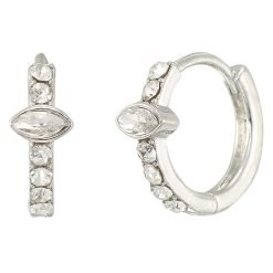 Mini Beveled Crystal Huggie Earrings-6pcs