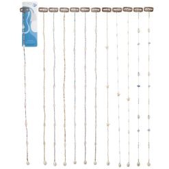 Assorted Crystal, Cowrie, Starfish & Pearl Hair Clip-In Extensions~20"-12pcs