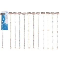 Assorted Crystal, Cowrie, Starfish & Pearl Hair Clip-In Extensions~10"-12pcs