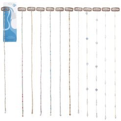Assorted Fashion Crystal & Pearl Hair Clip-In Extensions~15"-12pcs