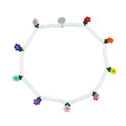 Multi Seedbead Flower Stretch Anklet-12pcs