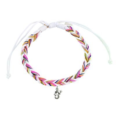 Linen & Nylon Fishtail Mermaid Charm Bracelet-12pcs