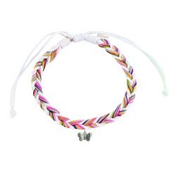 Linen & Nylon Fishtail Butterfly Charm Bracelet-12pcs