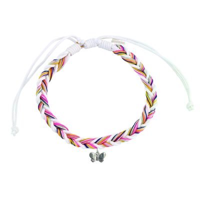 Linen & Nylon Fishtail Butterfly Charm Bracelet-12pcs