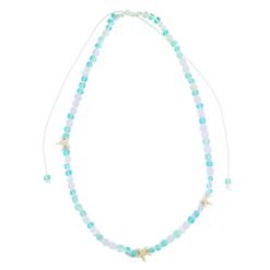 Starfish & Frosted Bead Shell 15" Necklace-12pcs