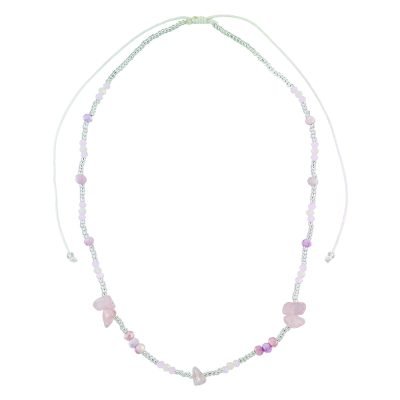 Stone Chip Crystal Seedbead Adjustable Necklace-12pcs